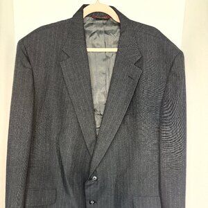 Vintage Botany 500 Gray Pinstripe Blazer Sport Coat Mens 52R Union Made USA